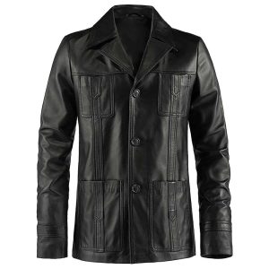 Mars Black Leather Jacket