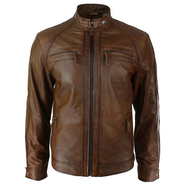 Brown Leather Jacket For Men's