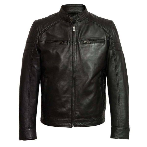SPIDI Black Leather Jacket For Men's