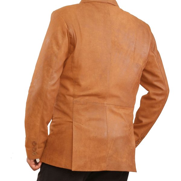 Brown Stylish Leather Blazer