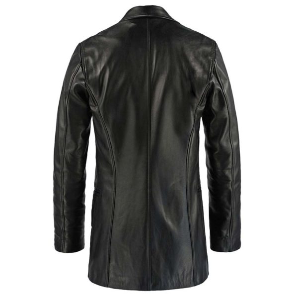 Maxpayne Black Leather Stylish Coat